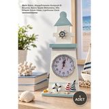 Yenilig 1 Adet Deniz Feneri Masa Saati – Marin Dekor, Ahşap/polyester Kompozit El Boyama, Sessiz Quartz Mekanizma, Ofis Kitaplık Çocuk Odası, Lighthouse Clock