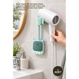 Yenilig 1 Adet Fön Makinesi Askı Aparatı – Geyik Figürlü 360° Dönebilen Başlık, Yapışkanlı Montaj, Plastik Tutucu, Saç Kurutma Makinesi Hair Dryer Holder