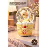 Yenilig 1 Adet Işıklı Müzikli Kar Küresi – Cam Fanus, Otomatik Püskürtmeli Dekoratif Biblo, Melekli Ayıcık Model, Snow Globe