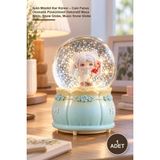 Yenilig 1 Adet Işıklı Müzikli Kar Küresi – Cam Fanus Otomatik Püskürtmeli Dekoratif Masa Biblo, Snow Globe, Music Snow Globe