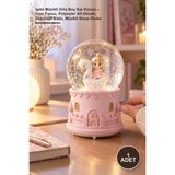 Yenilig 1 Adet Işıklı Müzikli Orta Boy Kar Küresi – Cam Fanus, Polyester Alt Gövde, Dekoratif Biblo, Müzikli Snow Globe