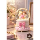 Yenilig 1 Adet Işıklı Orta Boy Kar Küresi – Cam Fanus Müzikli Dekoratif Biblo, Snow Globe, Müzikli Kar Küre Masa ve Raf Için