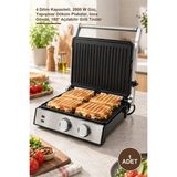 Yenilig 1 Adet Izgara ve Tost Makinesi – 4 Dilim Kapasiteli, 2000 W Güç, Yapışmaz Döküm Plakalar, Inox Gövde, 180° Açılabilir Grill Toster