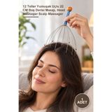 Yenilig 1 Adet Kafa Masaj Aleti – 12 Teller Yumuşak Uçlu 22 cm Baş Derisi Masajı, Head Massager Scalp Massager