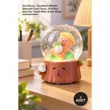Yenilig 1 Adet Kar Küresi – Karakterli Müzikli Dekoratif Cam Fanus, Orta Boy Işıklı Kar Taneli Biblo Snow Globe