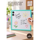 Yenilig 1 Adet Manyetik Beyaz Yazı Tahtası – Çift Taraflı 29X29 cm Renkli Çerçeveli Silinebilir Tahta Whiteboard Double-Sided