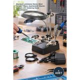 Yenilig 1 Adet Mercekli Havya Standı – Büyüteçli Lehimleme Standı, Metal Gövdeli Tutucu, Ayarlanabilir Klipsler, Entegre Led, Soldering Stand