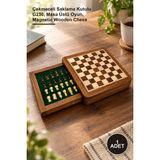 Yenilig 1 Adet Mıknatıslı Ahşap Satranç Takımı – Çekmeceli Saklama Kutulu G230, Masa Üstü Oyun, Magnetic Wooden Chess
