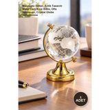 Yenilig 1 Adet Mini Kristal Cam Dünya – Masaüstü Dekor, Antik Tasarım Metal Cam Küre Biblo, Ofis Aksesuarı, Crystal Globe