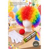 Yenilig 1 Adet Palyaço Aksesuar Seti – Rengarenk Bonus Saç, Kırmızı Sünger Burun, Beyaz Pandomim Eldiven ve Uzayan Sihirli Sopa, Palyaço Kostüm ve Clown Set