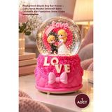 Yenilig 1 Adet Püskürtmeli Büyük Boy Kar Küresi – Cam Fanus Müzikli Dekoratif Biblo Otomatik Kar Püskürtme Snow Globe