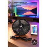 Yenilig 1 Adet Rgb Şerit LED – 30 LED 24 Renk Kumandalı USB Bağlantılı Iç Mekan Aydınlatma, Tv Arkası Light Strip