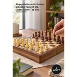 Yenilig 1 Adet Satranç Oyunu – Ahşap Katlanabilir Kutulu Mıknatıs Taşlı 35 Cm, Chess Game Taş Seti