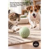 Yenilig 1 Adet Sesli Dikenli Evcil Hayvan Oyuncak Topu – Kauçuk Squeaky Kedi ve Köpek Oyuncağı, Diş Kaşıyıcı Çiğneme Topu, Soft Pastel Yeşil
