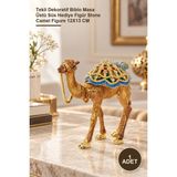 Yenilig 1 Adet Taşlı Deve Figürü – Tekli Dekoratif Biblo Masa Üstü Süs Hediye Figür Stone Camel Figure 12X13 cm