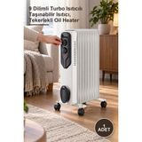 Yenilig 1 Adet Yağlı Radyatör Soba – 9 Dilimli Turbo Isıtıcılı Taşınabilir Isıtıcı, Tekerlekli Oil Heater