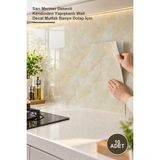 Yenilig 10 Adet Alüminyum Plastik Duvar Stickerı – Sarı Mermer Desenli Kendinden Yapışkanlı Wall Decal Mutfak Banyo Dolap Için