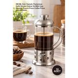 Yenilig 10 Adet Çelik Kulplu Cam French Press – 350 ml Cam Hazneli, Paslanmaz Çelik Gövdeli Kahve ve Bitki Çayı Demliği, French Press Coffee Press