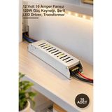 Yenilig 10 Adet CT-2576 Slim LED Trafo – 12 Volt 10 Amper Fansız 120W Güç Kaynağı, Şerit LED Driver, Transformer