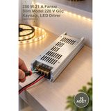Yenilig 10 Adet CT-2577 Şerit LED Trafo – 250 W 21 A Fansız Slim Model 220 V Güç Kaynağı, LED Driver