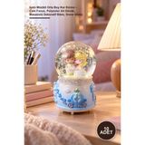 Yenilig 10 Adet Işıklı Müzikli Orta Boy Kar Küresi – Cam Fanus, Polyester Alt Gövde, Masaüstü Dekoratif Biblo, Snow Globe