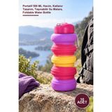 Yenilig 10 Adet Katlanabilir Silikon Su Şişesi – Portatif 500 ml Hacim, Katlanır Tasarım, Taşınabilir Su Matara, Foldable Water Bottle