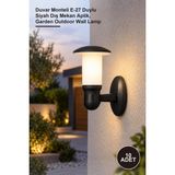 Yenilig 10 Adet Napoli Bahçe Armatürü CT-7015 – Duvar Monteli E-27 Duylu Siyah Dış Mekan Aplik, Garden Outdoor Wall Lamp