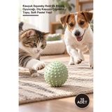 Yenilig 10 Adet Sesli Dikenli Evcil Hayvan Oyuncak Topu – Kauçuk Squeaky Kedi ve Köpek Oyuncağı, Diş Kaşıyıcı Çiğneme Topu, Soft Pastel Yeşil