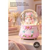 Yenilig 10 Adet Sevimli Kız Kar Küresi – Işıklı Müzikli Otomatik Püskürtmeli Cam Fanus, Dekoratif Biblo, Snow Globe