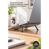 Yenilig 10 Adet Siyah 2 Kademeli Katlanabilir Laptop Standı – Yapışkanlı Portatif Notebook Macbook Tablet Yükseltici Ince Tasarım