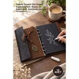 Yenilig 10 Adet Siyah Yapraklı Deri Hatıra Defteri – Yaprak Desenli Deri Kapak, Siyah Sayfalar, Beyaz Jel Kalem Seti, Notebook Journal