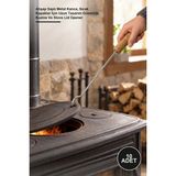 Yenilig 10 Adet Soba Kapak Açacağı – Ahşap Saplı Metal Kanca, Sıcak Kapaklar Için Uzun Tasarım Güvenliği, Kuzine ve Stove Lid Opener