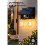 Yenilig 10 Adet Solar Sensörlü Ikili LED Ampul Lamba – Çift Başlıklı Solar Duvar Aplik, Pır Hareket Sensörlü, Vintage Filament Görünümlü