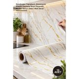 Yenilig 10 Adet Vinil Beyaz Mermer Desenli Duvar Sticker – Kendinden Yapışkanlı Alüminyum Plastik Kaplama Suya Dayanıklı Mutfak Banyo Dekor Wall Decal