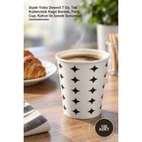 Yenilig 150 Adet Karton Bardak – Siyah Yıldız Desenli 7 Oz, Tek Kullanımlık Kağıt Bardak, Party Cup, Kahve ve Içecek Sunumları