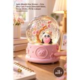 Yenilig 18 Adet Işıklı Müzikli Kar Küresi – Orta Boy Cam Fanus Dekoratif Biblo, Snow Globe, Pil Ile Çalışan