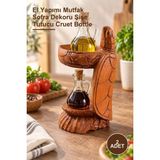 Yenilig 2 Adet Ahşap El Oyması Kaplumbağa Şişelik – El Yapımı Mutfak Sofra Dekoru Şişe Tutucu Cruet Bottle