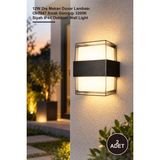 Yenilig 2 Adet Bahçe Aplik – 12W Dış Mekan Duvar Lambası CT-7047 Sıcak Günışığı 3200K Siyah IP44 Outdoor Wall Light