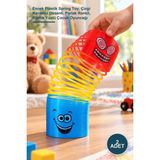 Yenilig 2 Adet Baskılı Stres Yayı Oyuncak – Esnek Plastik Spring Toy, Çizgi Karakter Desenli, Parlak Renkli, Komik Yüzlü Çocuk Oyuncağı