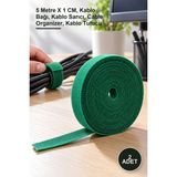 Yenilig 2 Adet Cırt Cırt Kablo Düzenleyici – 5 Metre x 1 Cm, Kablo Bağı, Kablo Sarıcı, Cable Organizer, Kablo Tutucu