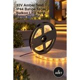 Yenilig 2 Adet CT-4492 Üç Çip Dış Mekan Silikonlu Şerit LED – 12V Amber Smd IP44 Bahçe Teras Balkon LED Strip