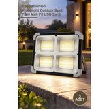 Yenilig 2 Adet CT-4698 Miami 200W Solar LED Projektör – Taşınabilir Gri Floodlight Outdoor Spot 7200 Mah Pil USB Şarjlı