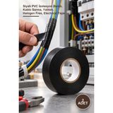 Yenilig 2 Adet Elektrik Izole Bant – Siyah Pvc Izolasyon Bandı, Kablo Sarma, Yalıtım, Halogen Free, Electrical Tape