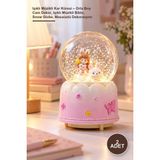 Yenilig 2 Adet Işıklı Müzikli Kar Küresi – Orta Boy Cam Dekor, Işıklı Müzikli Biblo, Snow Globe, Masaüstü Dekorasyon