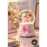 Yenilig 2 Adet Işıklı Orta Boy Kar Küresi – Cam Fanus Müzikli Dekoratif Biblo, Snow Globe, Müzikli Kar Küre Masa ve Raf Için