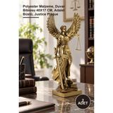 Yenilig 2 Adet Kanatlı Adalet Biblosu – Polyester Malzeme, Duvar Biblosu 40X17 Cm, Adalet Büstü, Justice Plaque