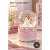 Yenilig 2 Adet Müzisyen Kız Kar Küresi – Işıklı Müzikli Orta Boy Cam Fanus Dekoratif Biblo Snow Globe Music Box
