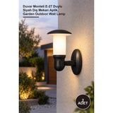 Yenilig 2 Adet Napoli Bahçe Armatürü CT-7015 – Duvar Monteli E-27 Duylu Siyah Dış Mekan Aplik, Garden Outdoor Wall Lamp