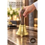 Yenilig 2 Adet Pirinç El Çanı – 21 cm Boy, El Tipi Zil, Servis Bell ve Hand Bell, Masa Çanı Model NI7077A