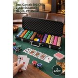 Yenilig 2 Adet Poker Oyunu Seti – Deri Çantalı 500 Chip, 2 Adet Iskambil Kağıdı, 20*55 cm